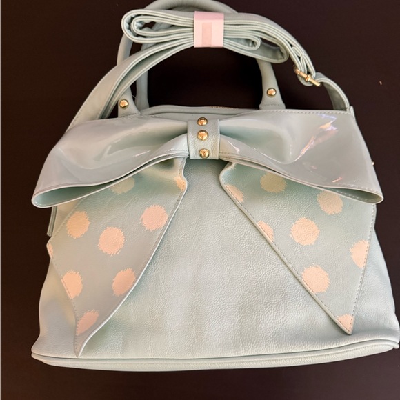 Betsey Johnson Mint Green Bow/Sky Blue Crossbody and Satchel - Picture 2 of 2